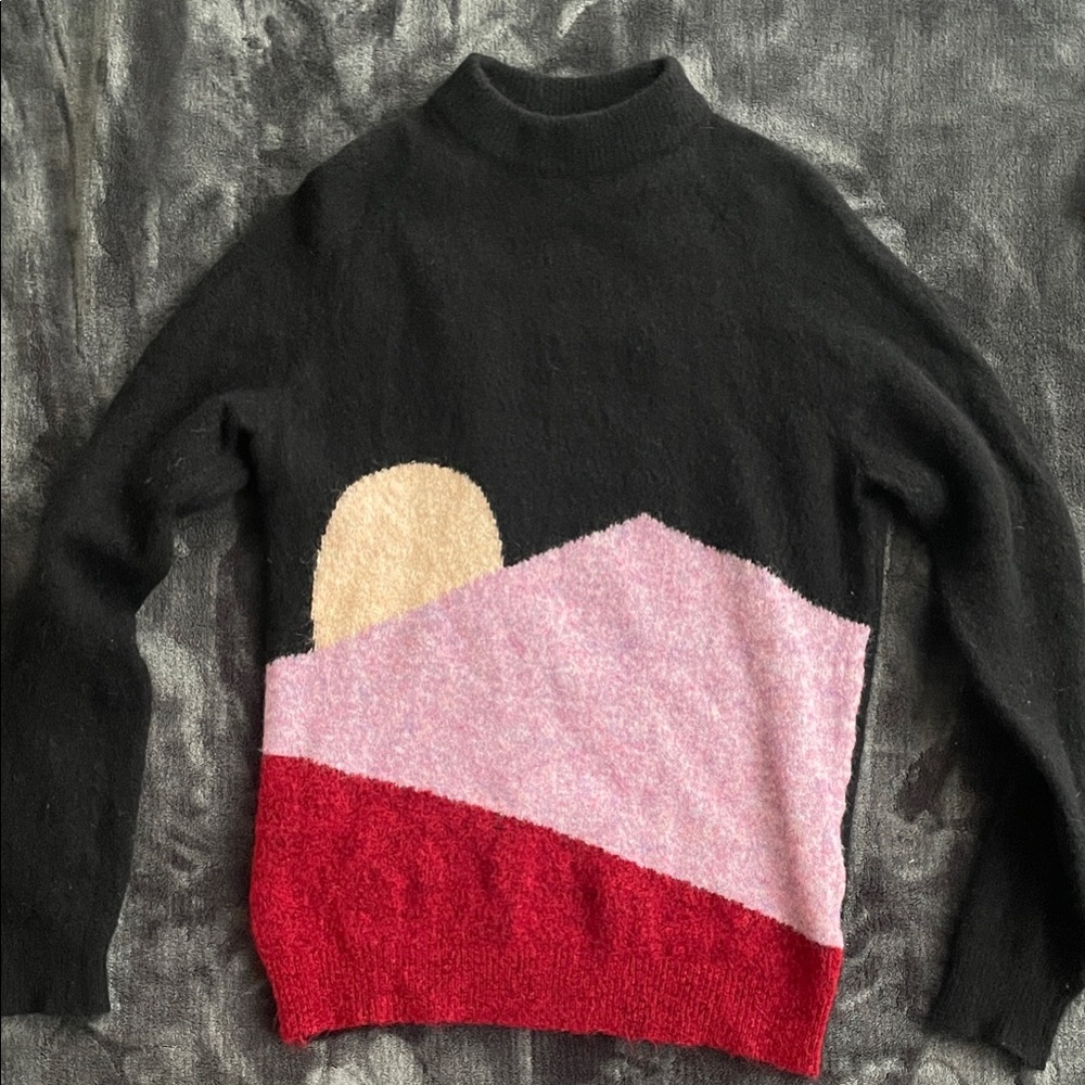 Veda UO Womens Sweater Sunset Mock Neck Urban Outfitters Wool Mohair Blend Small